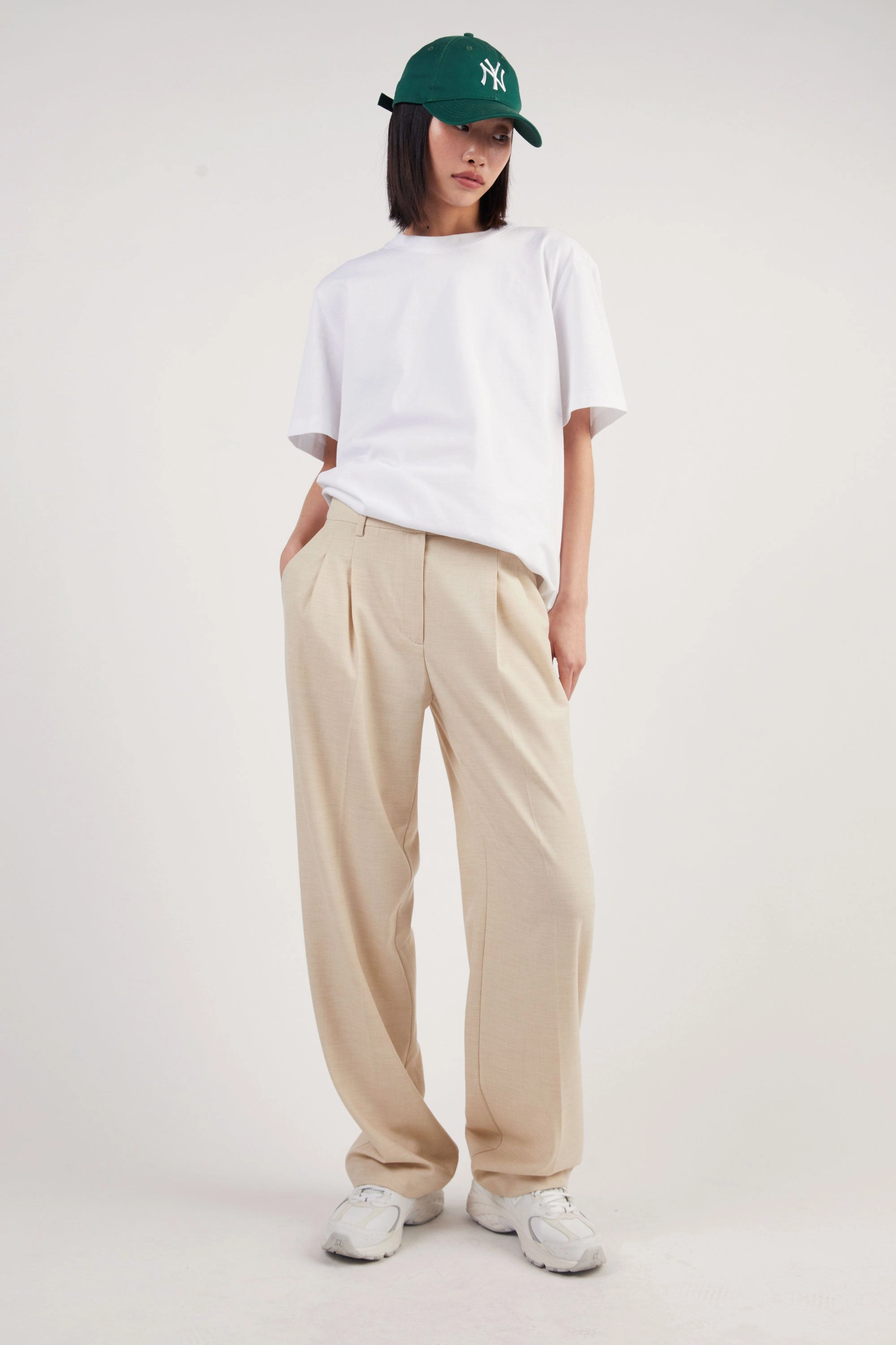 SUITING STRAIGHT LEG TROUSER Barrel Waist OrganicCotton