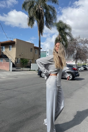 SmoothZipper STRAIGHT SATIN PANT