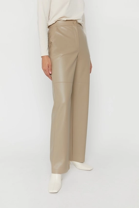 Comfort-First No Irritation Seams STRAIGHT LEG VEGAN LEATHER PANT