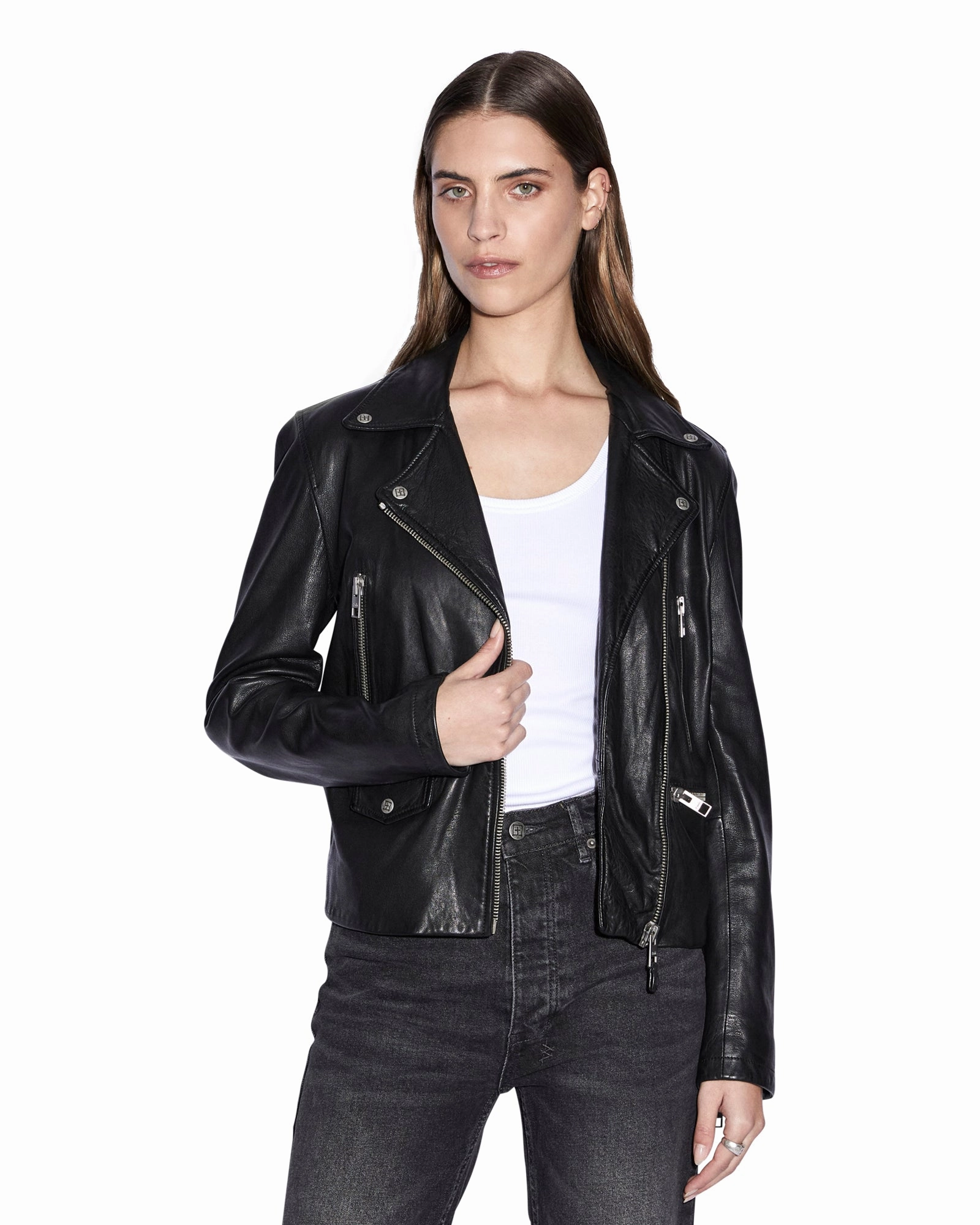 AMPLIFY LEATHER JACKET BLACK Microfiber Blend