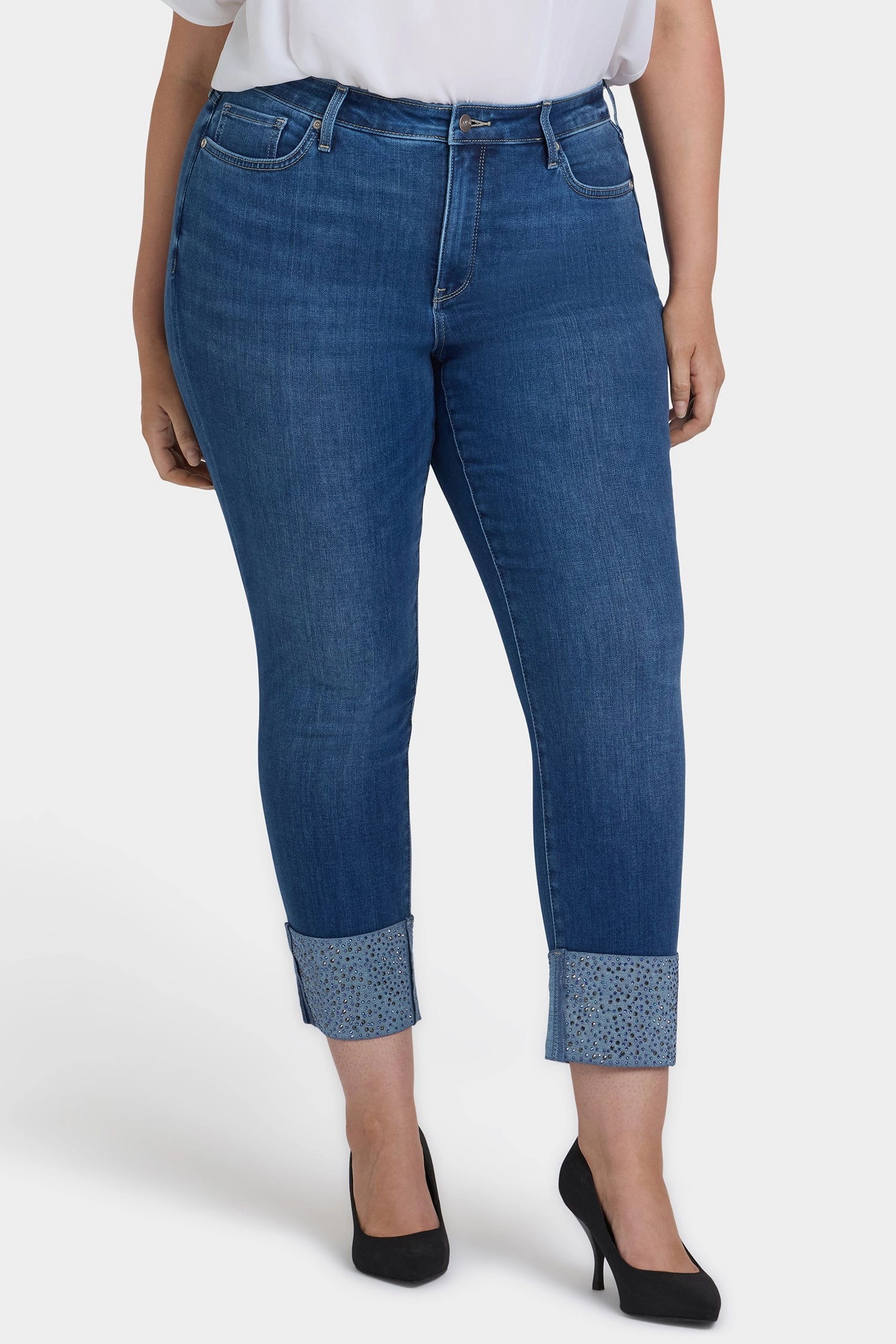 Utility Fit Clean Shape Sheri Slim Ankle Jeans In Plus Size - Vintage Lapis