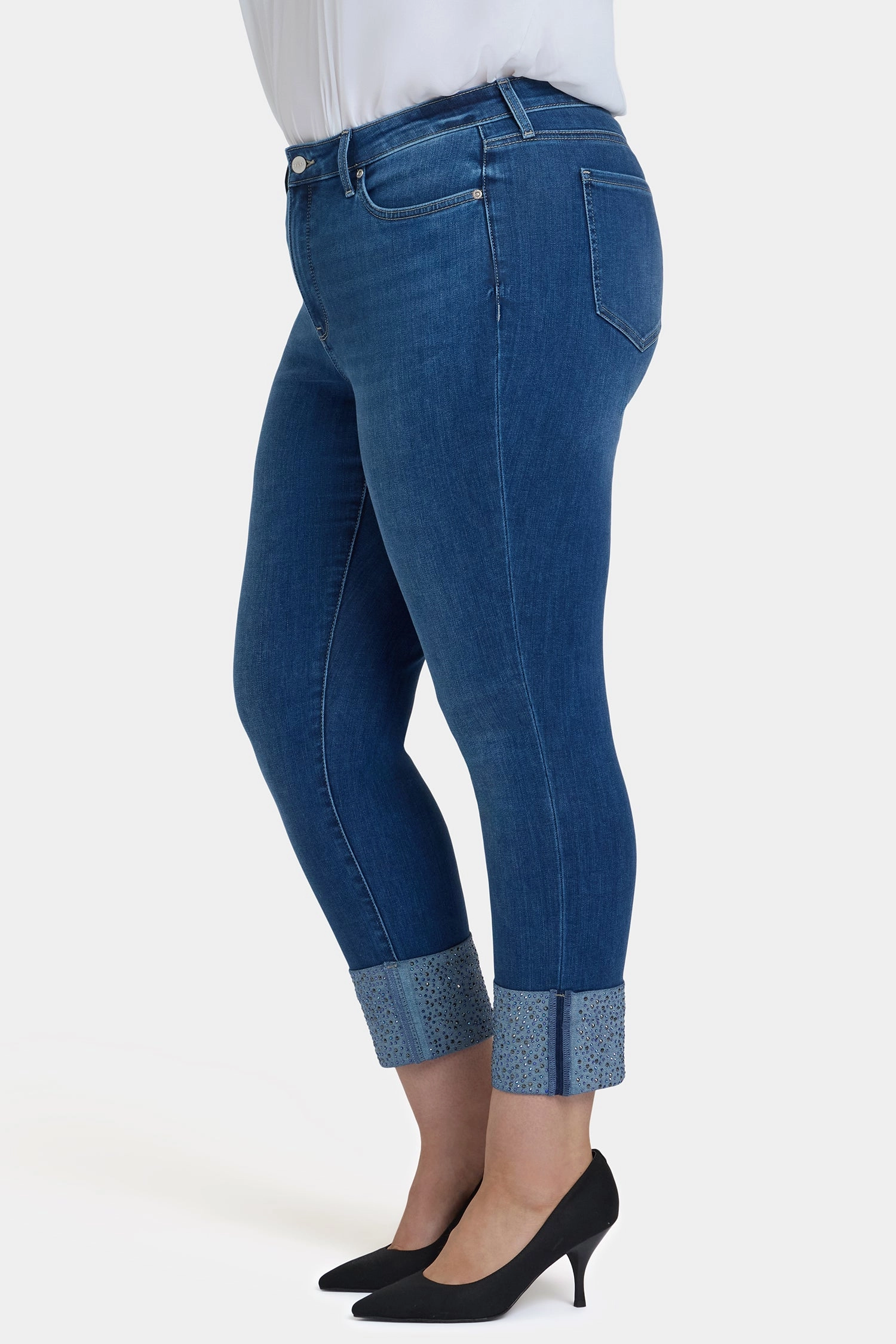 Sheri Slim Ankle Jeans In Plus Size - Vintage Lapis Relaxed Waist Fit