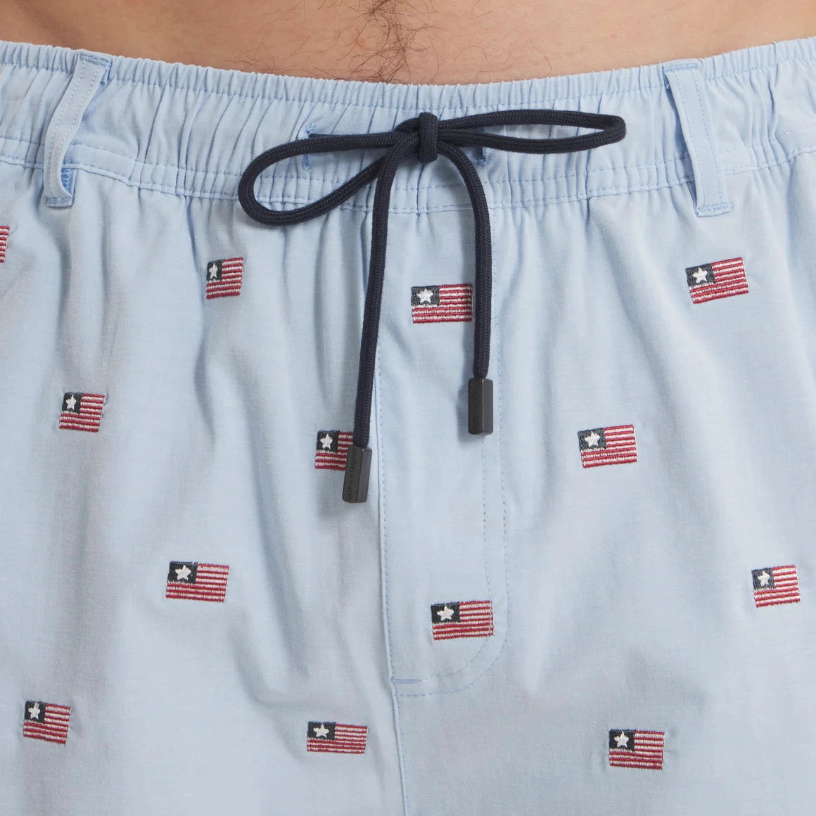UV Protection Fabric Stretch performance Southern Marsh Southernclassics Swim Trunk - Chambray Flags
