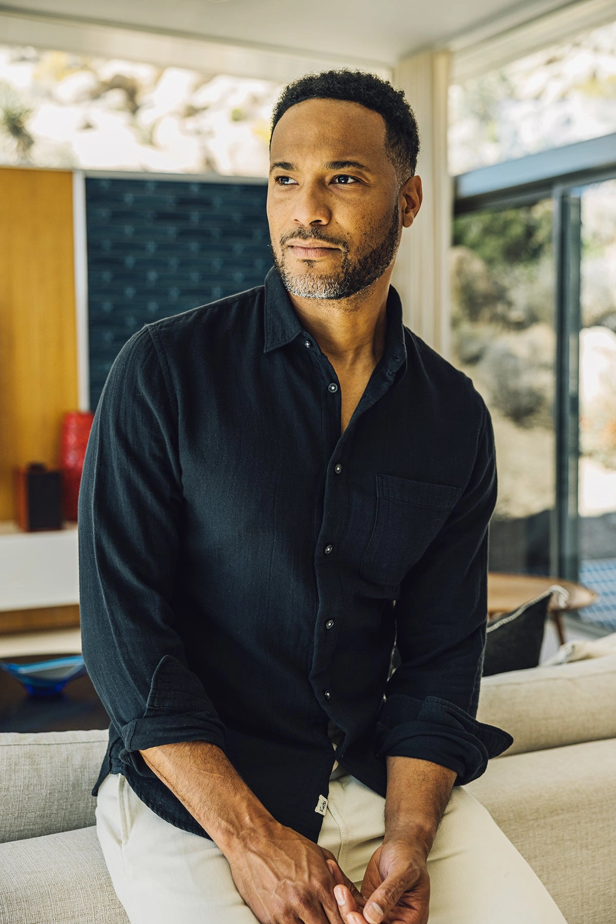 The Ripper Double Gauze Organic Cotton Shirt - Black Textured Finish