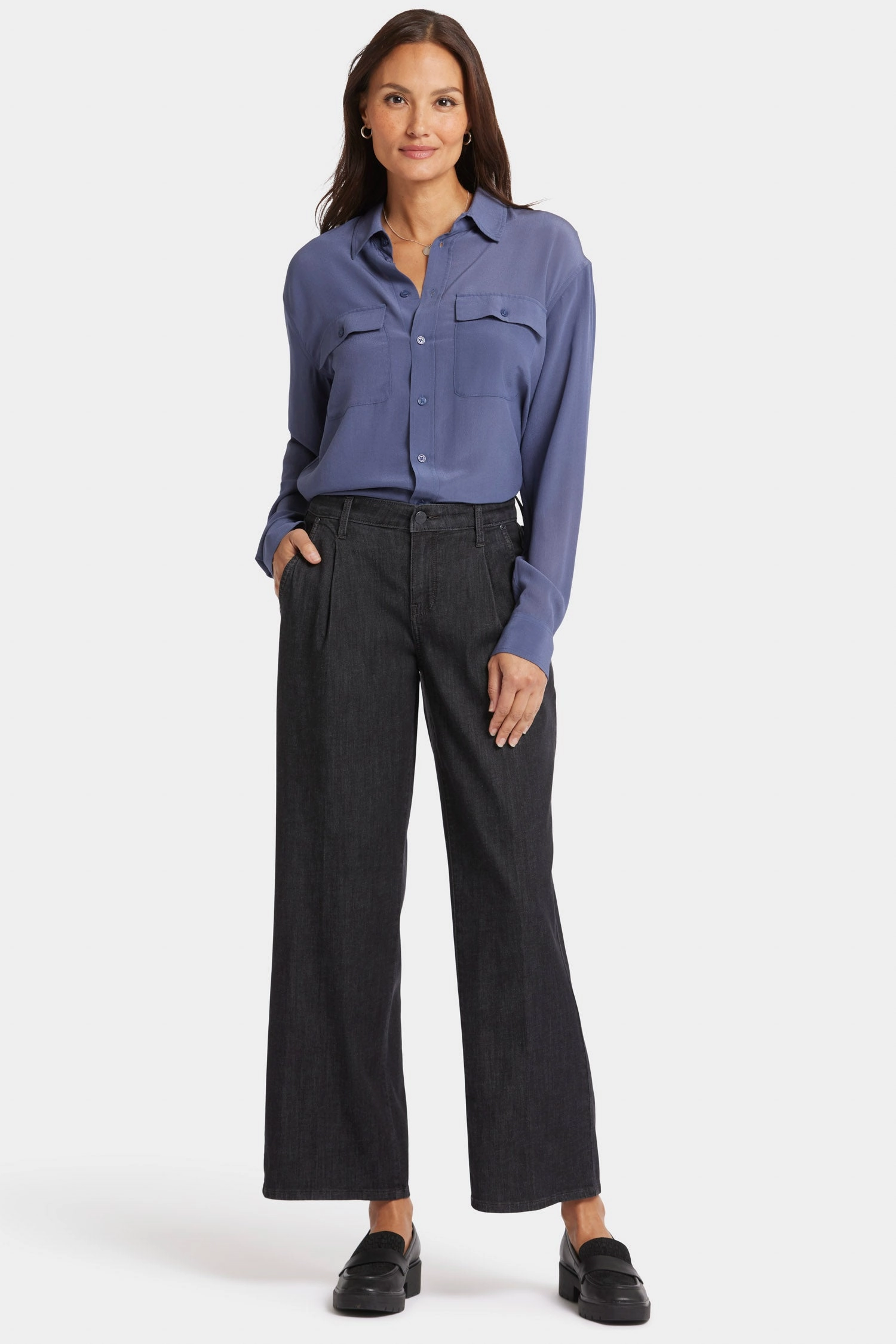 Teresa Wide Leg Ankle Jeans In Petite - Eternity Relaxed Feel