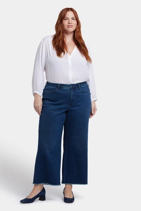 Lifestyle Fit Motion Ease Teresa Wide Leg Ankle Jeans In Plus Size - Ibiza Blues