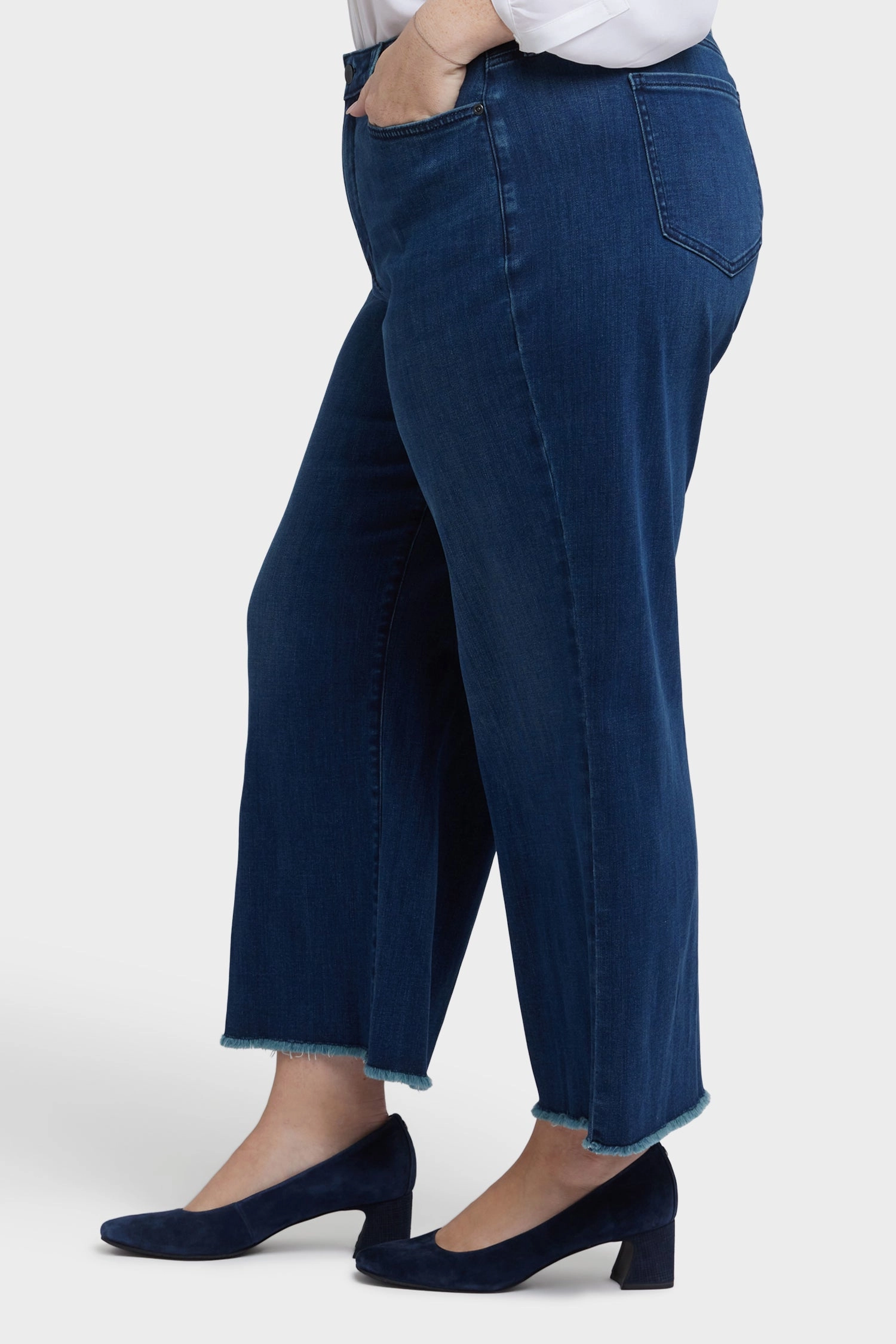 Teresa Wide Leg Ankle Jeans In Plus Size - Ibiza Blues Casual Edge Evening Stroll Comfy
