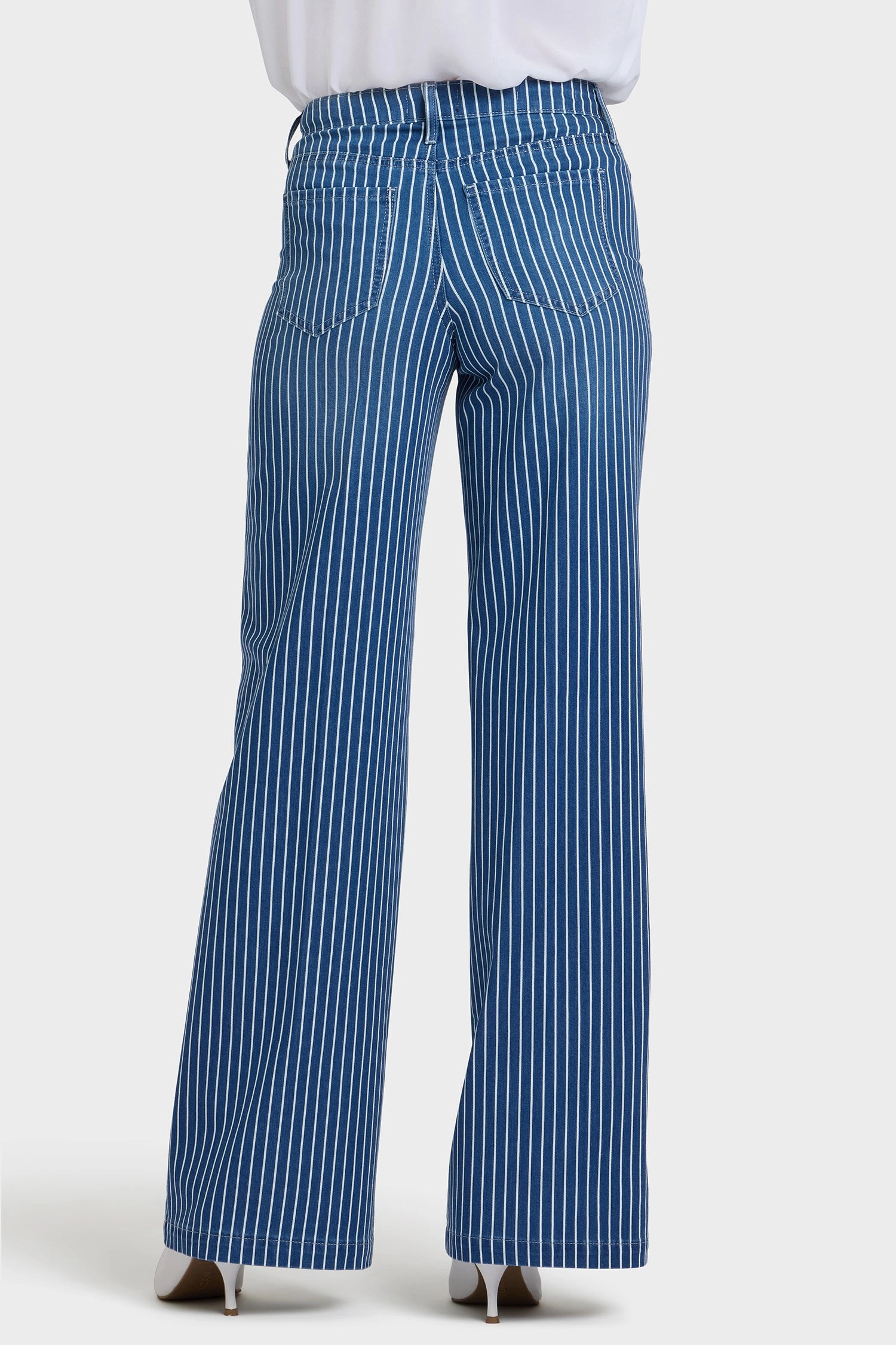 Teresa Wide Leg Jeans - Marseille Stripe Tailored Silhouette Artist Vibe Everyday