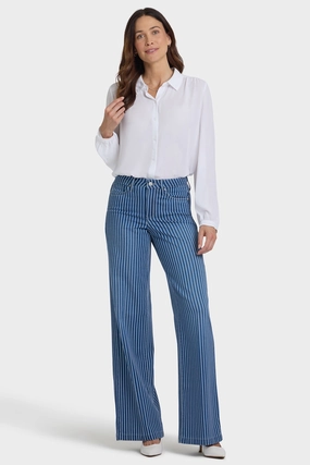 Teresa Wide Leg Jeans - Marseille Stripe Contemporary Vibe
