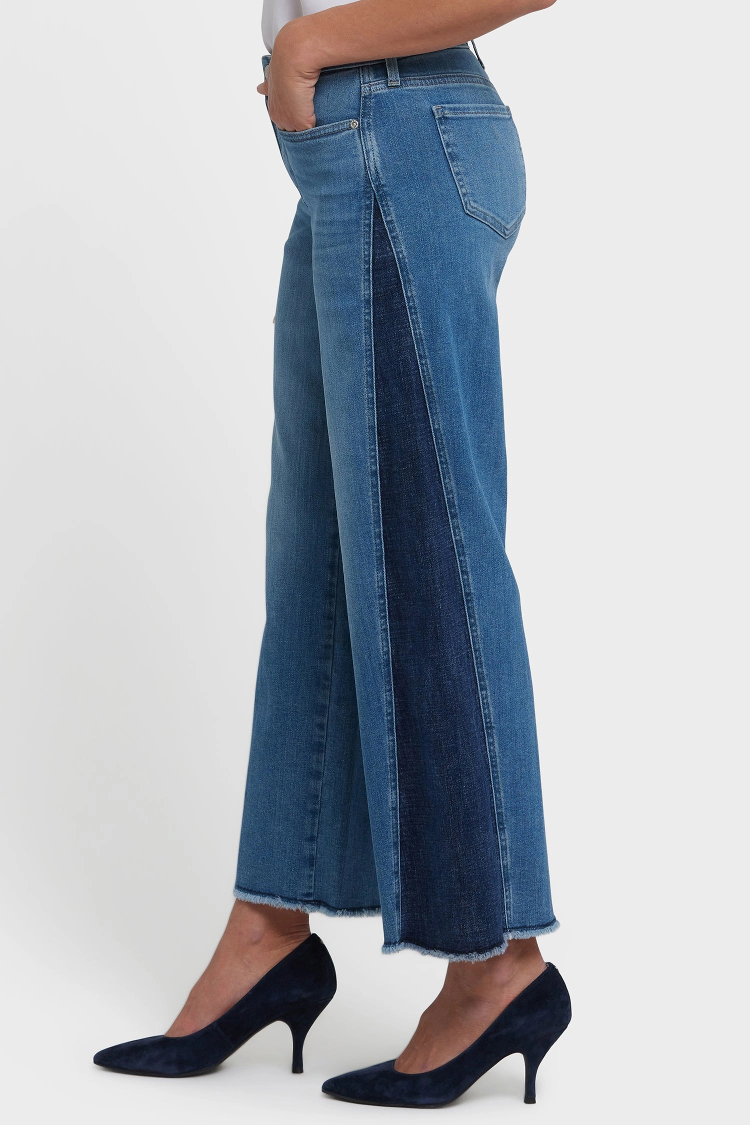 Teresa Wide Leg Jeans In Petite - Avenue Blue Smooth Texture