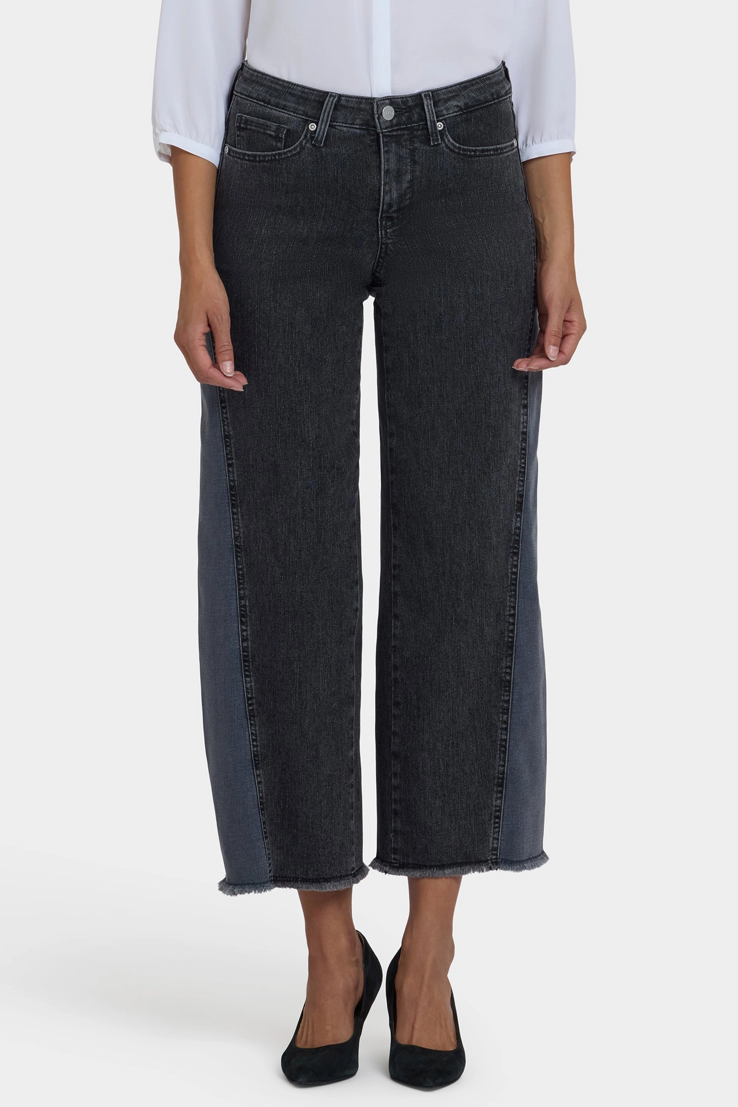 Chill Style Teresa Wide Leg Jeans In Petite - Street Shade