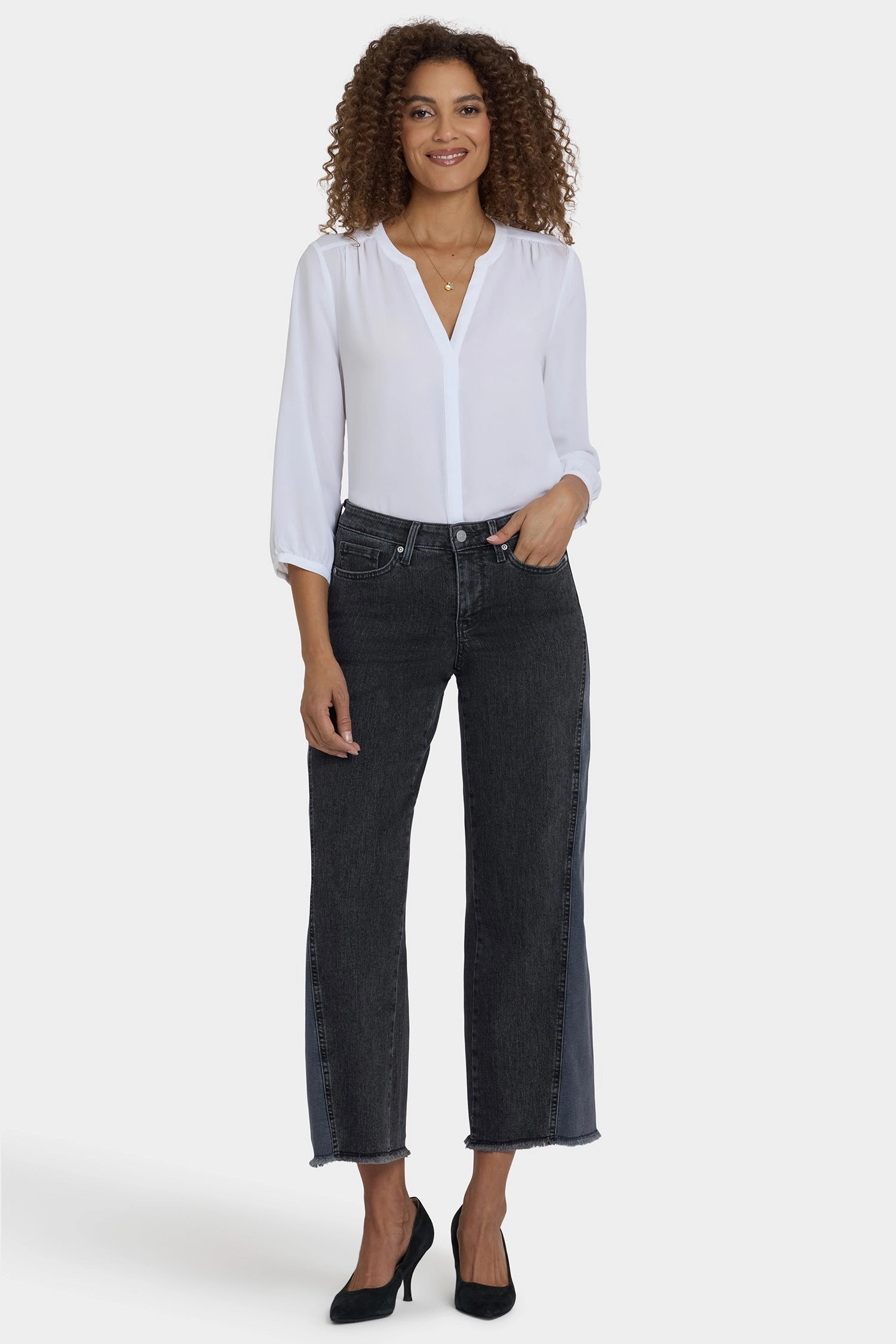 Teresa Wide Leg Jeans In Petite - Street Shade Core Fit Soft Touch