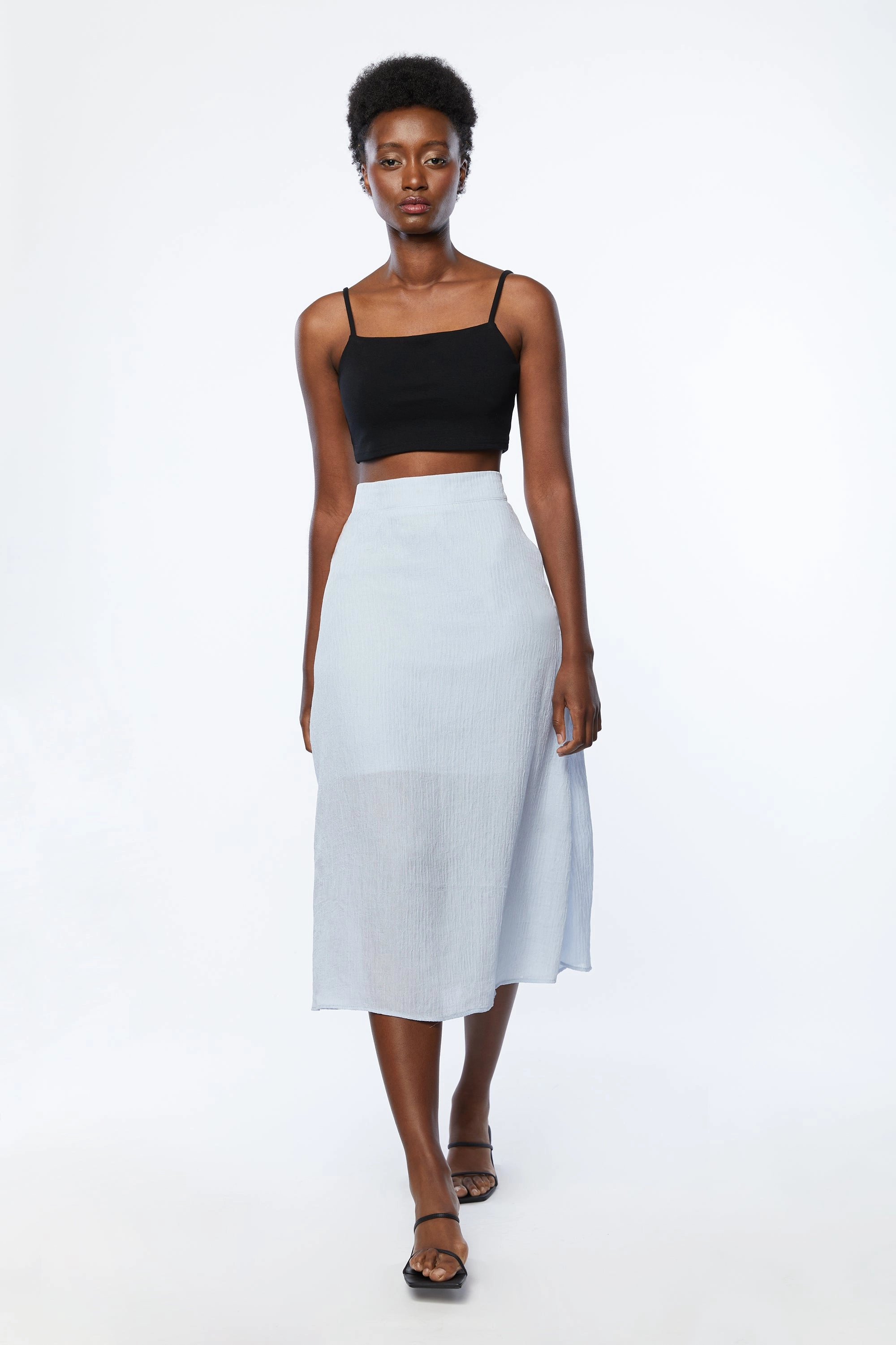 TEXTURED MIDI SKIRT Anti Pilling Treatment Neat Mood