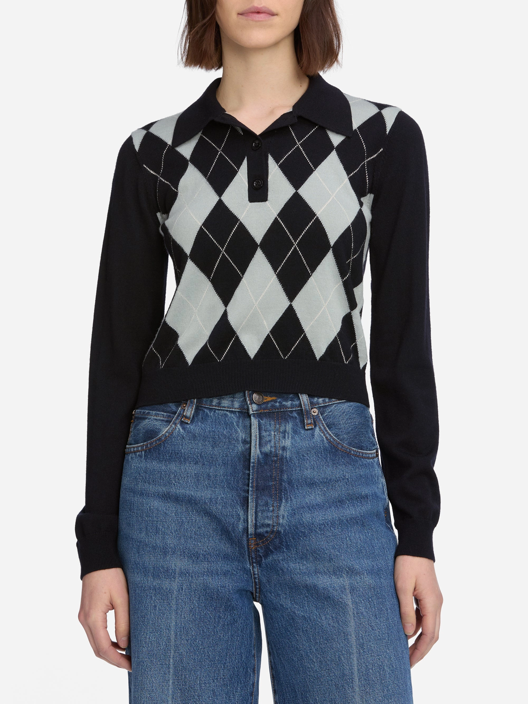 Odor Resistant Finish The Argyle Polo -- Grey Multi