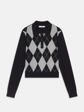 Cold Weather The Argyle Polo -- Grey Multi