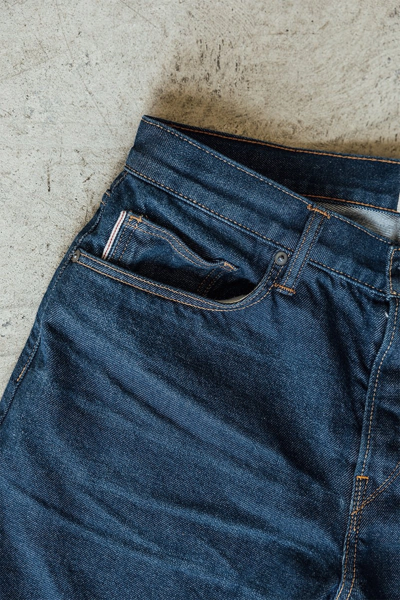 The Barrel Classic Straight Natural Slub Indigo - Brian 12.5oz Selvedge Athlete Fit High Quality