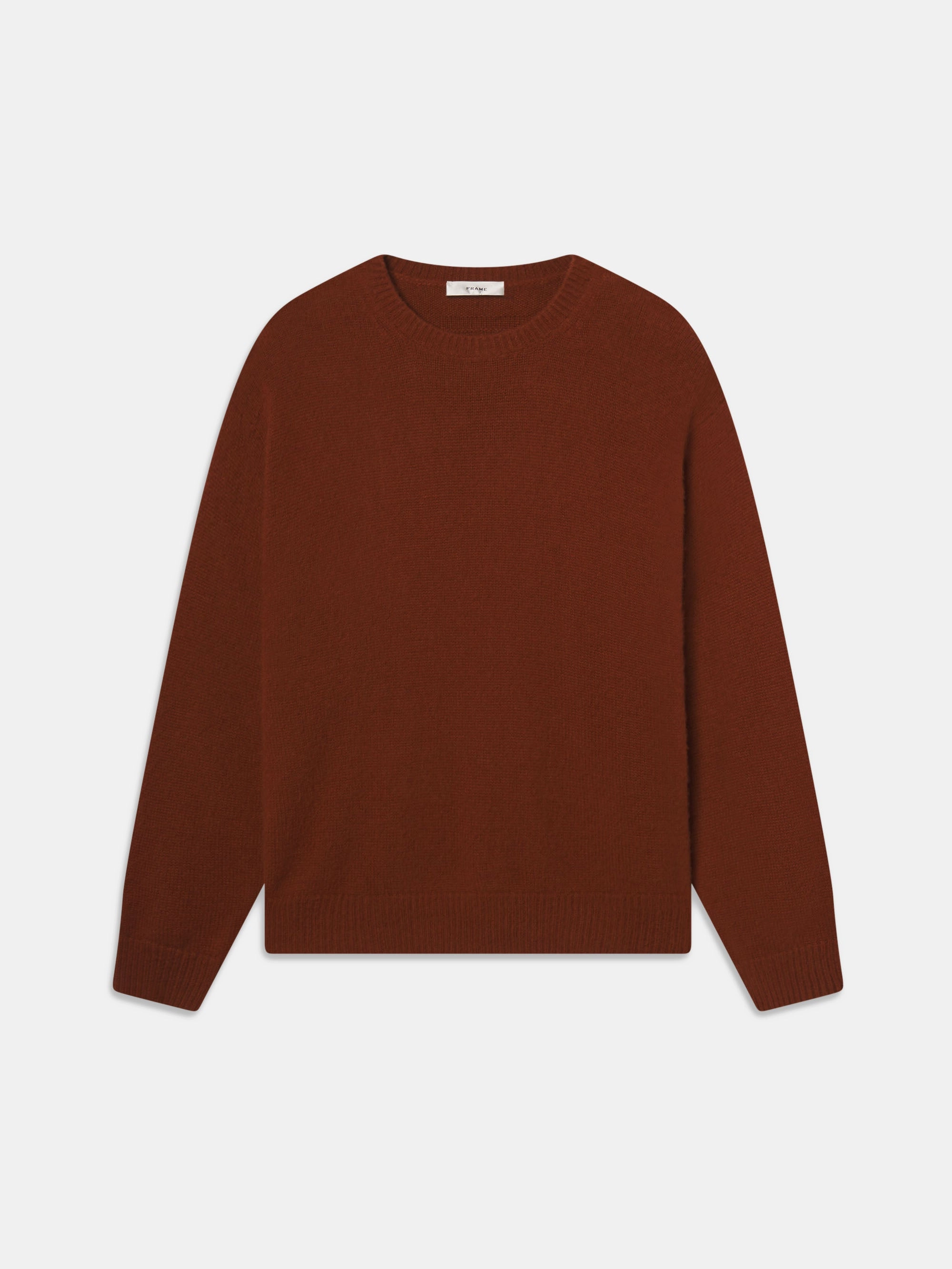 Perfect Knitwear Cozy All-Day The Cashmere Brushed Sweater -- Rust