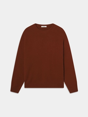 Perfect Knitwear Cozy All-Day The Cashmere Brushed Sweater -- Rust