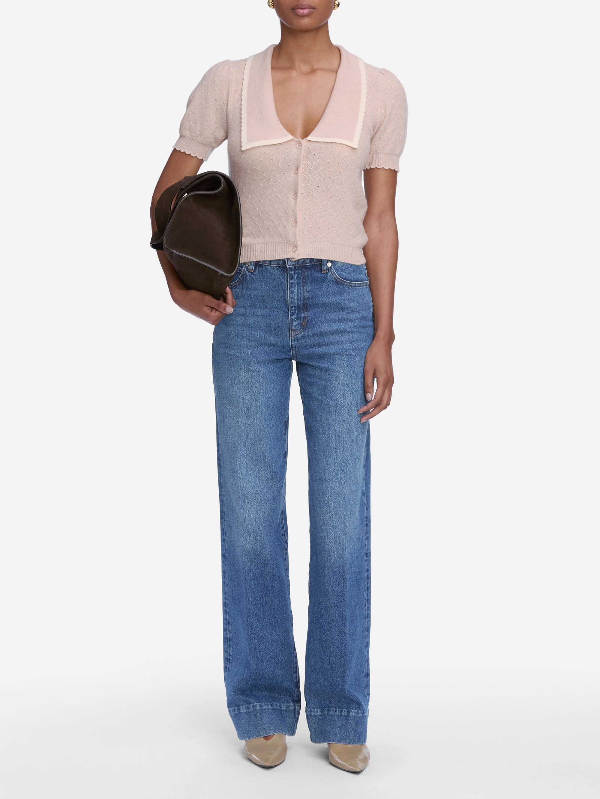 Temperature Regulating Fabric The Cashmere Sailor Sweater -- Pink Sand Multi