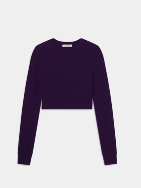 The Cashmere School Crew Sweater -- Royal Purple Non Restrictive Cut Cozy Fit