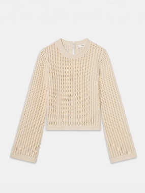 The Crochet Bell Sweater -- Alabaster Biodegradable Fiber Option