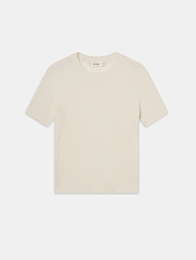 Eco Friendly Knitwear The Fine Cable Tee -- Cream