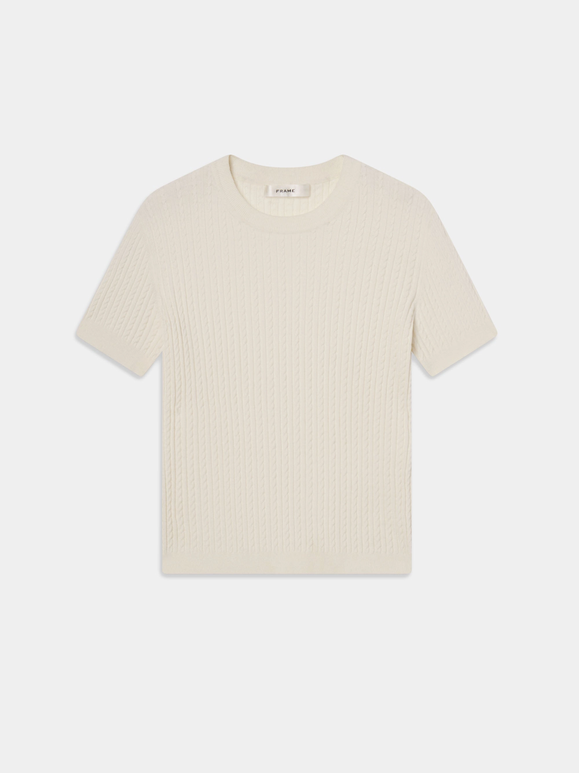 Eco Friendly Knitwear The Fine Cable Tee -- Cream