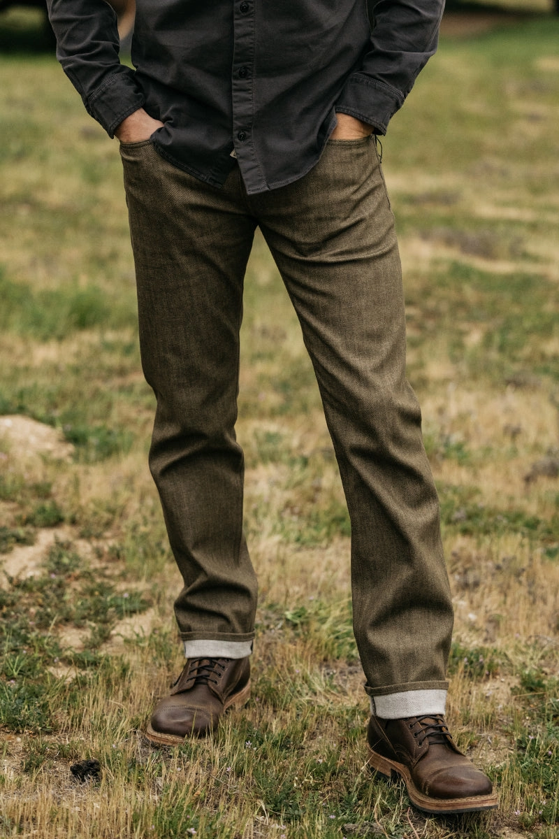 The Hammer Straight - Dark Green Raw 10.5oz Selvedge Modern Vibes Light Comfort
