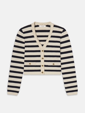 The Harbor Cardigan -- Navy Multi Perfectly Warm