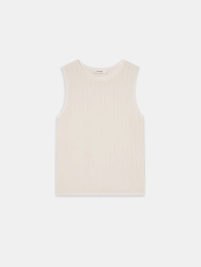 All Season Knit Breathable Flex The Ladder Tank -- Cream
