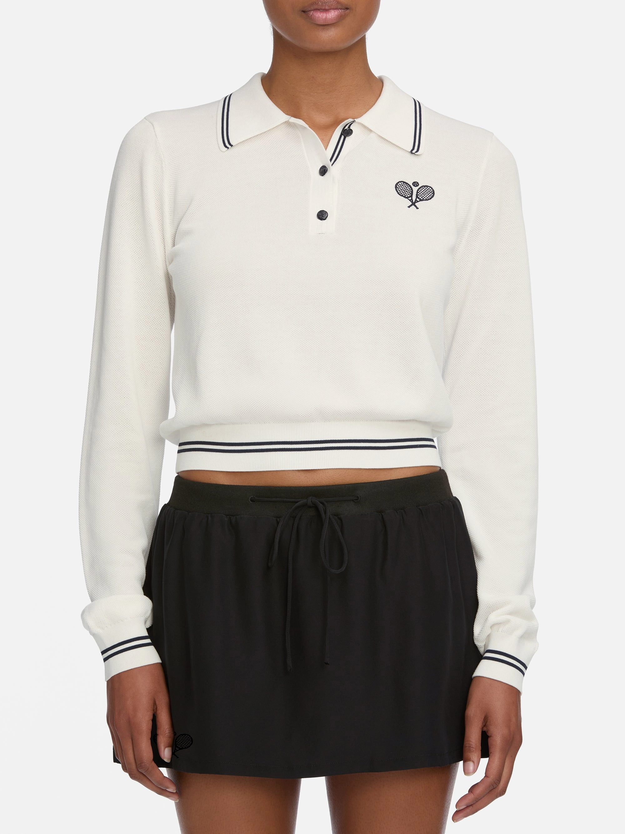 Functional Style The Long Sleeve Tennis Polo -- White