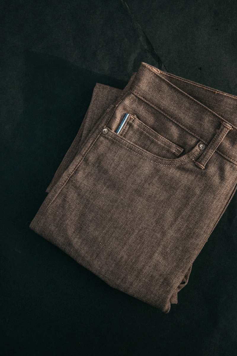 The Pen Slim - Brown Raw 10.5oz Selvedge Casual Movement