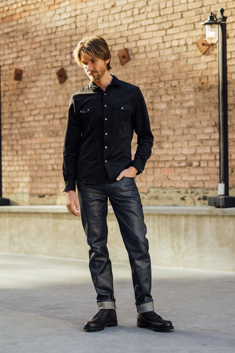 Effortless Clothing The Pen Slim - Coated Indigo Raw 14oz Selvedge
