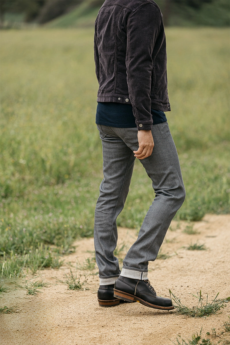 The Pen Slim - Gray Raw 10.5oz Selvedge Everyday Eco Friendly Earthy