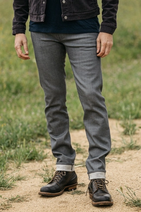 The Pen Slim - Gray Raw 10.5oz Selvedge Contemporary Cut