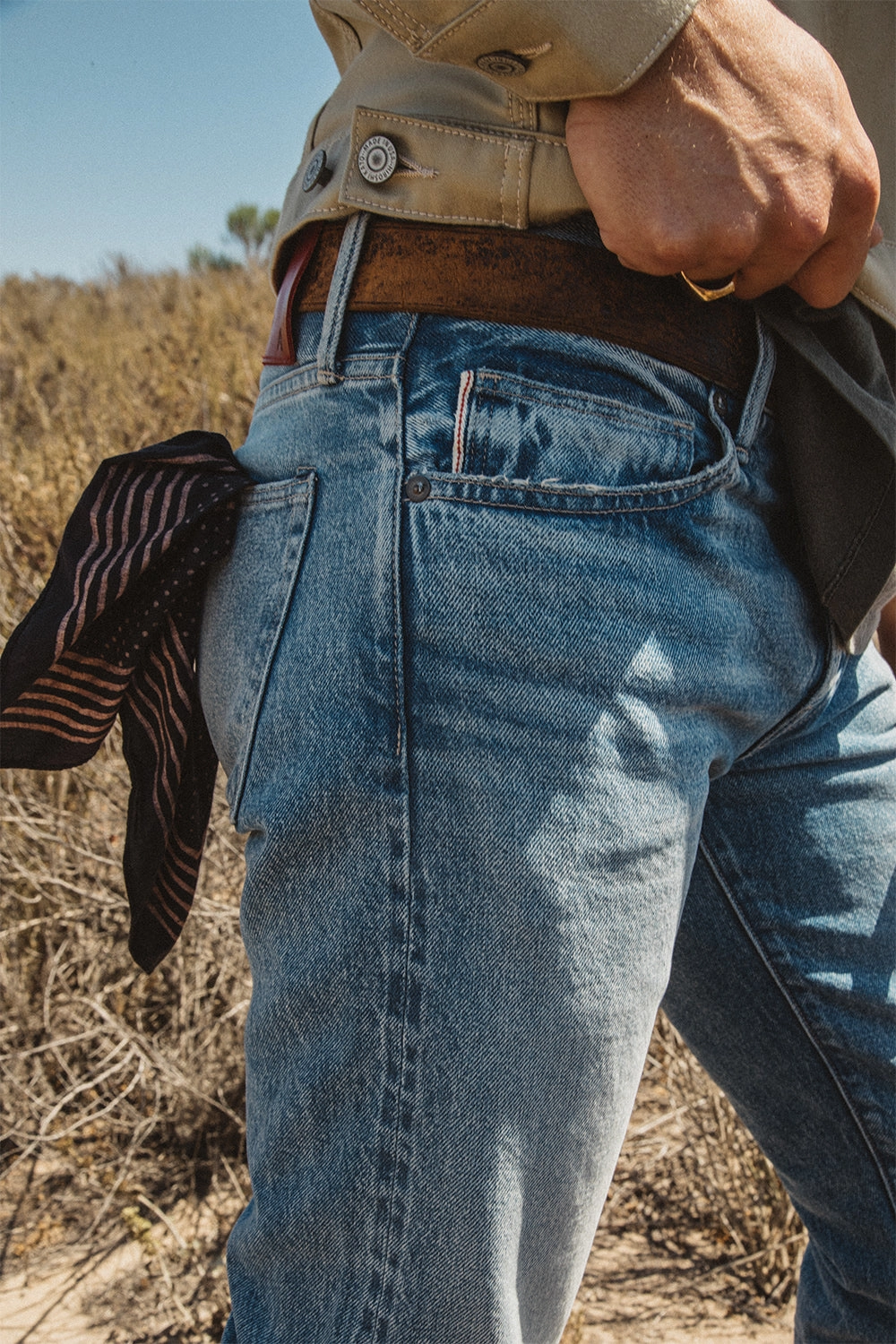 The Pen Slim Natural Slub Indigo - Lou 12.5oz Selvedge Anti Static Material Blend