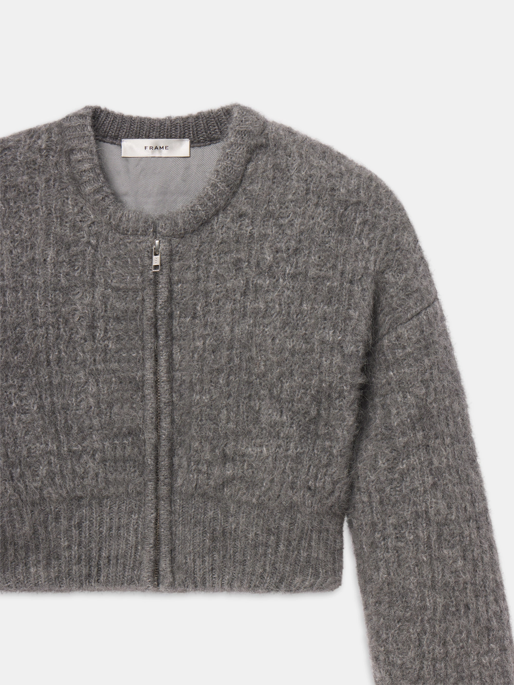 Chic Knit Ultimate Comfort The Plush Bomber -- Dark Heather Grey