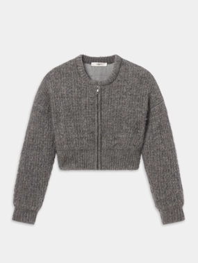 Warm Layer Relaxed Waist The Plush Bomber -- Dark Heather Grey