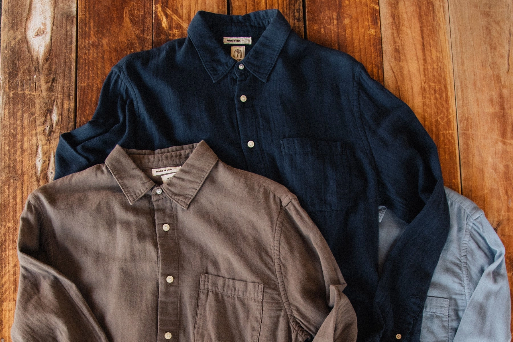 The Ripper Double Gauze Organic Cotton Shirt - Navy Lightweight texture Weekend Style
