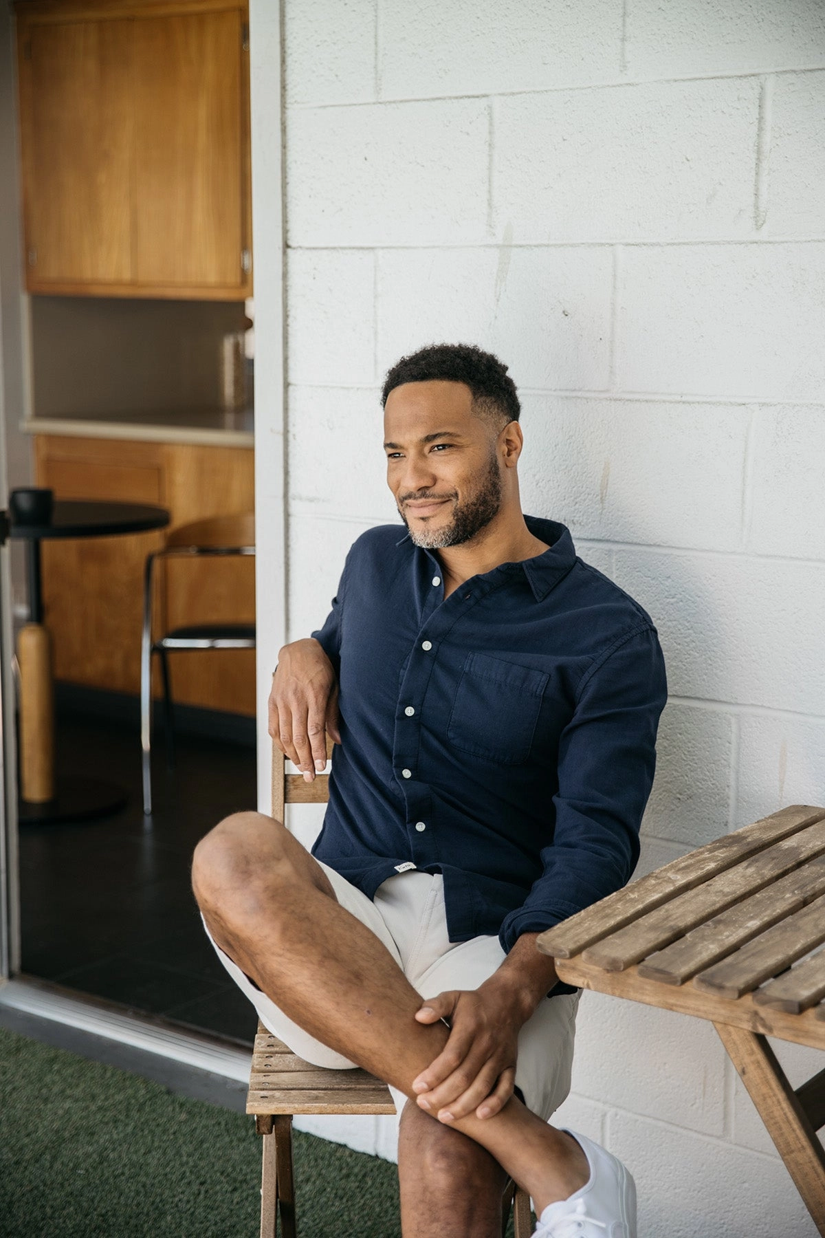 The Ripper Double Gauze Organic Cotton Shirt - Navy Seasonal Wear