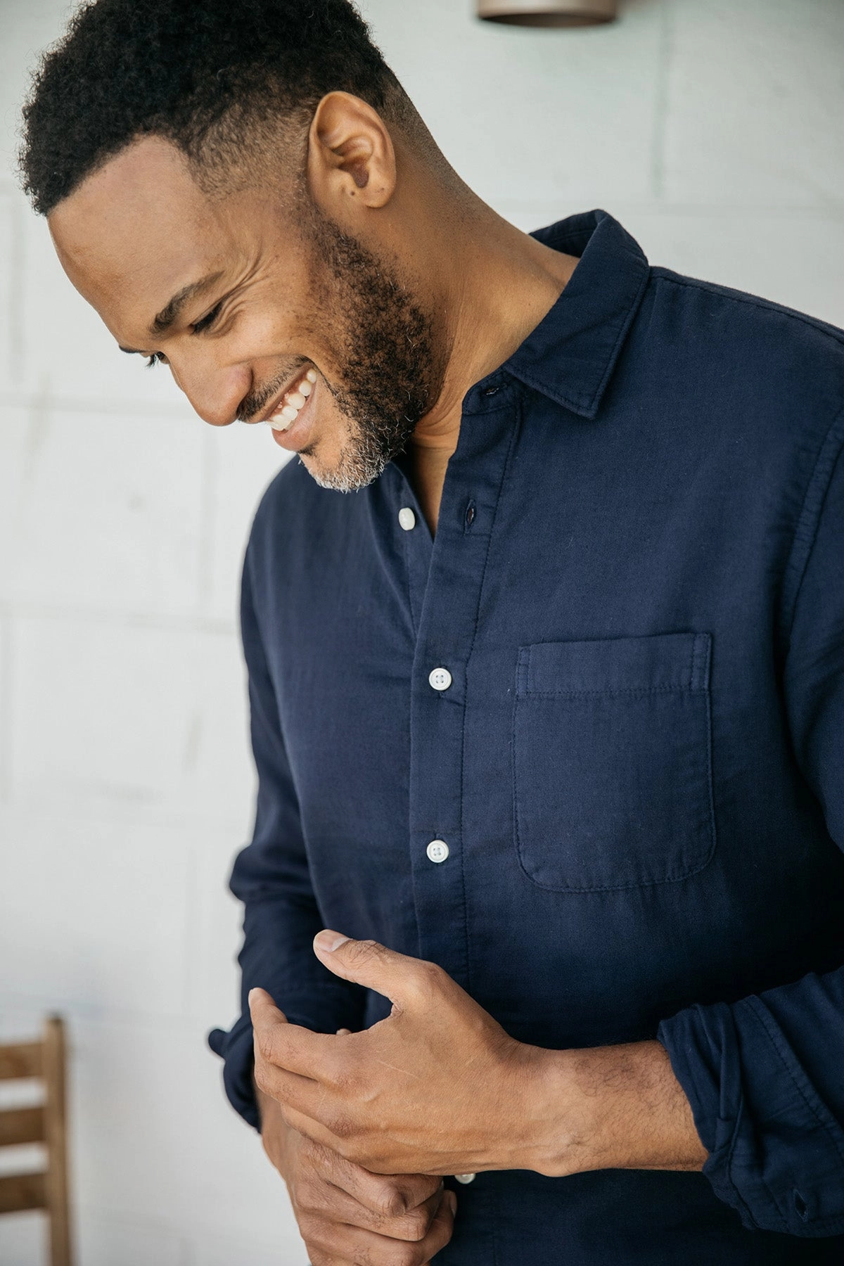 Quick Dry Construction Soft Comfort The Ripper Double Gauze Organic Cotton Shirt - Navy