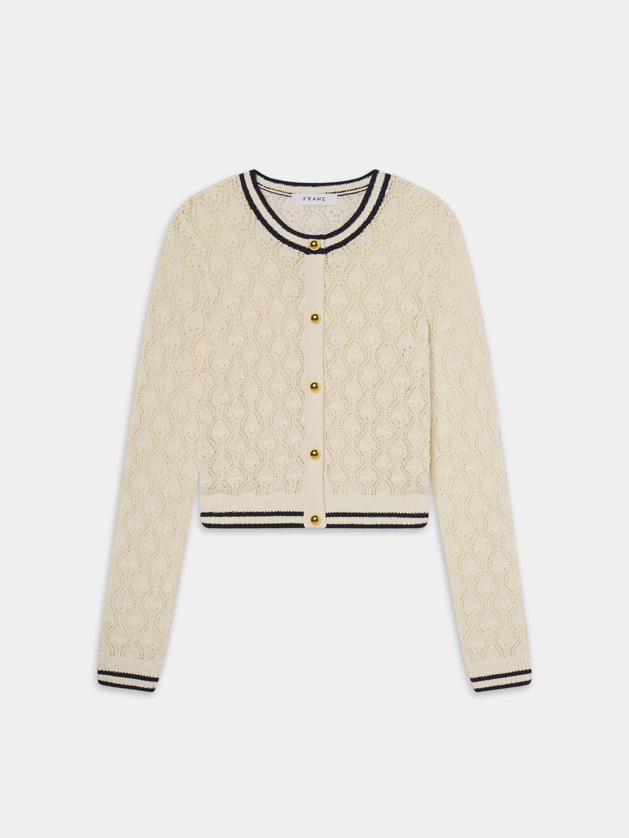 The Rookie Cardi -- Cream Multi Low Maintenance Care