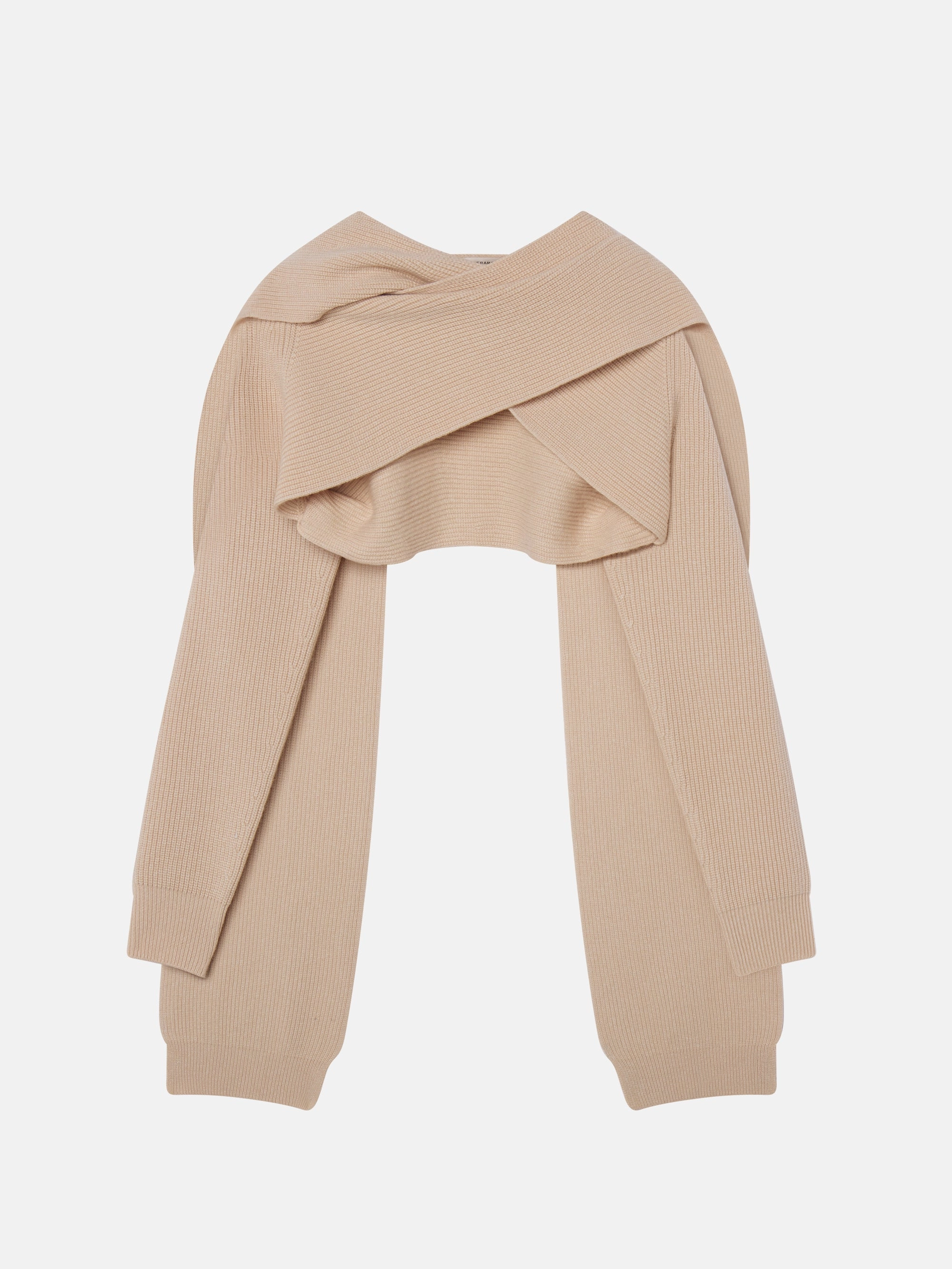 The Scarf Sweater -- Pink Sand Comfy Knit Outfit