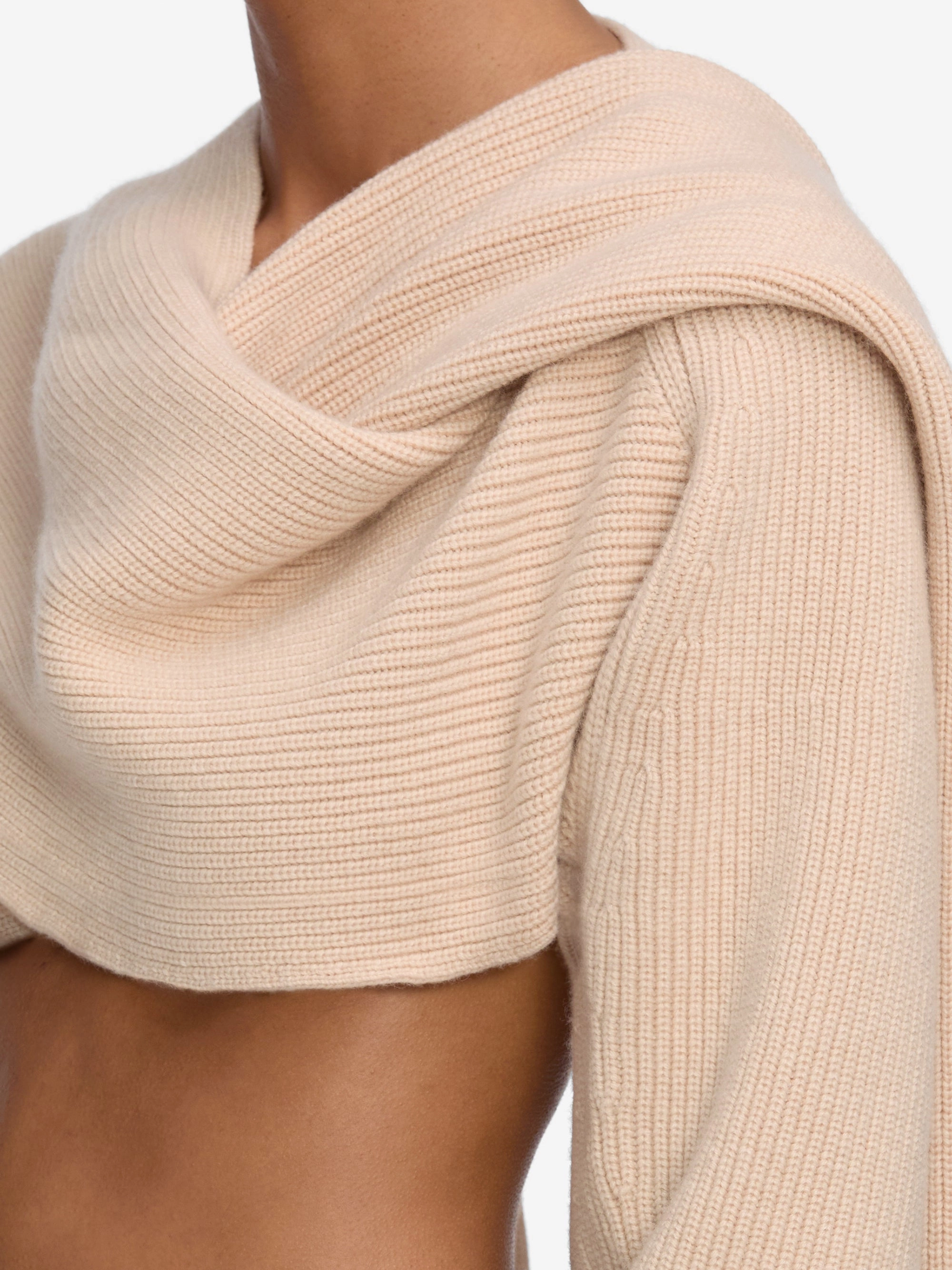 Fashionable knitwear The Scarf Sweater -- Pink Sand