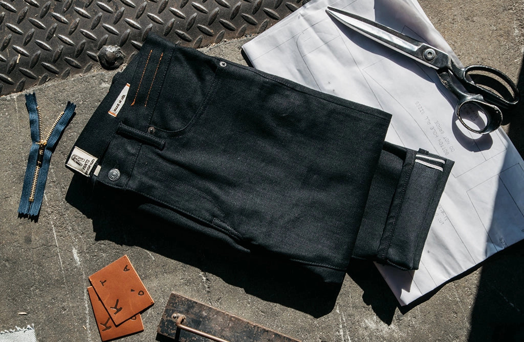 The Scissors Slim tapered - Black Raw 10.5oz Selvedge Anti Slip Belt Loops