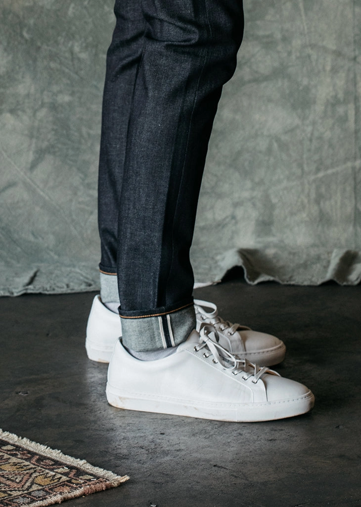 The Scissors Slim tapered- Indigo Raw 10.5oz Selvedge Easy Wearing Anti Slip Belt Loops