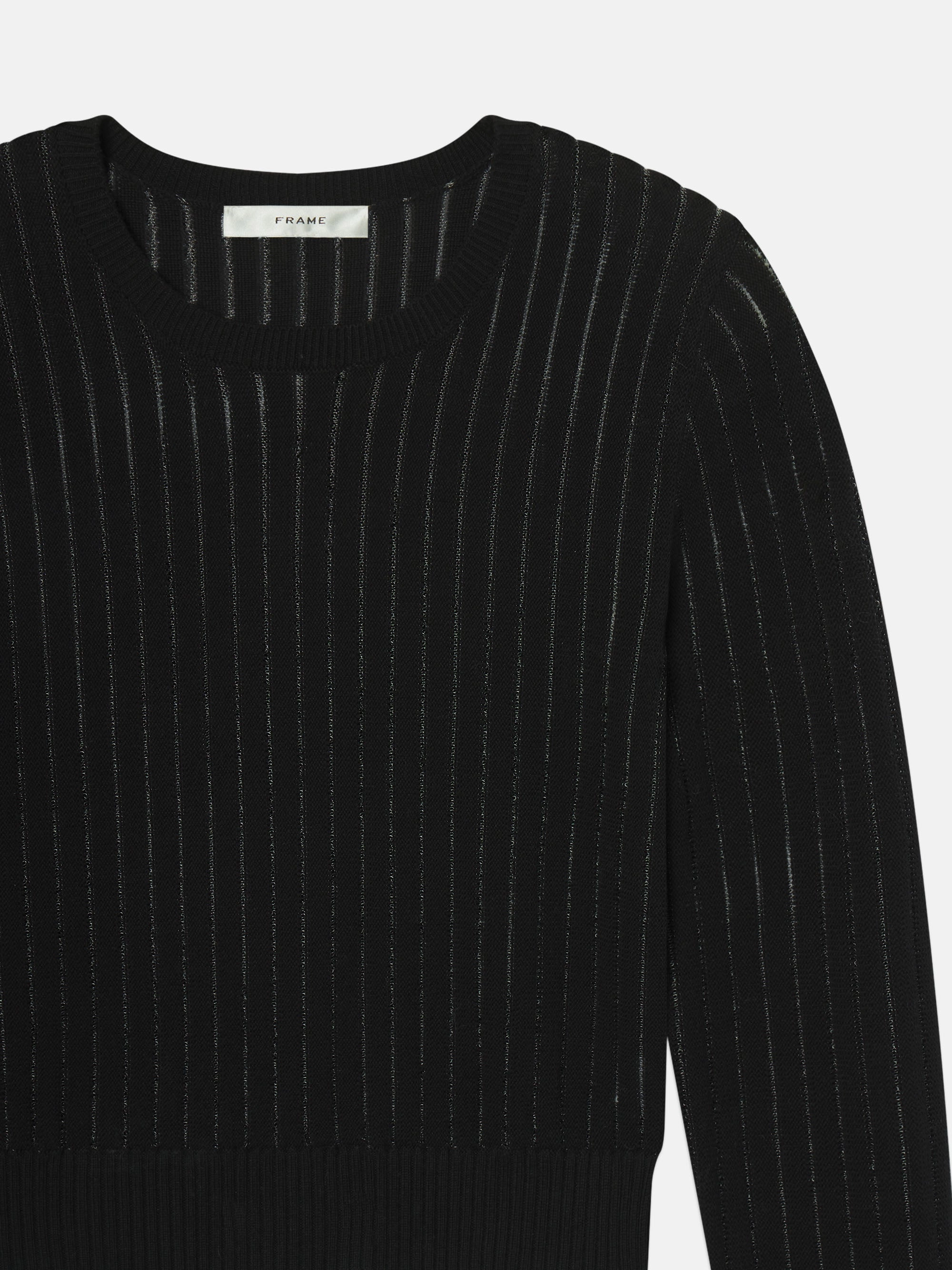 Comfort Choice The Sheer Stripe Sweater -- Black