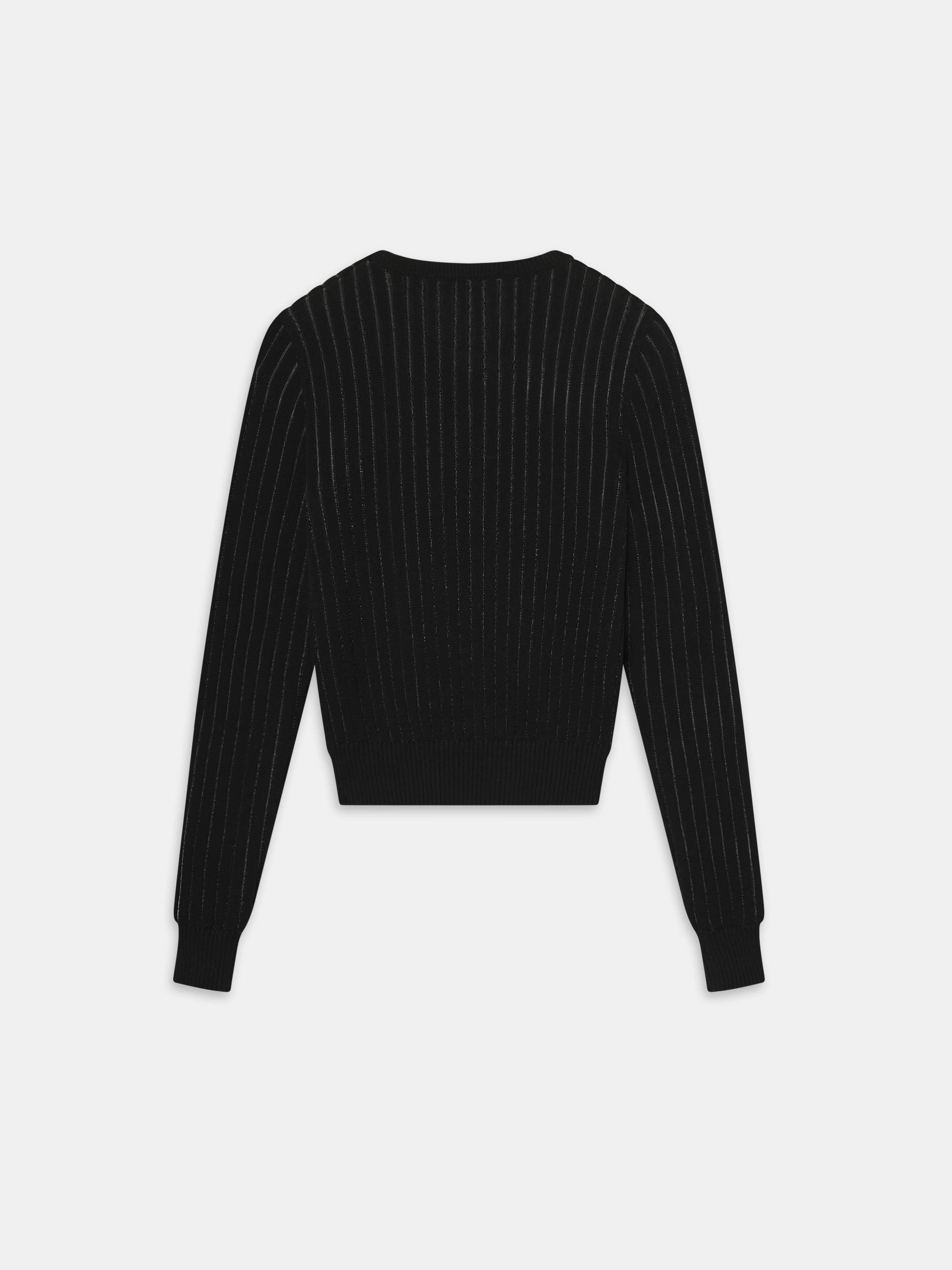 Warm Base Comfortable Layer The Sheer Stripe Sweater -- Black