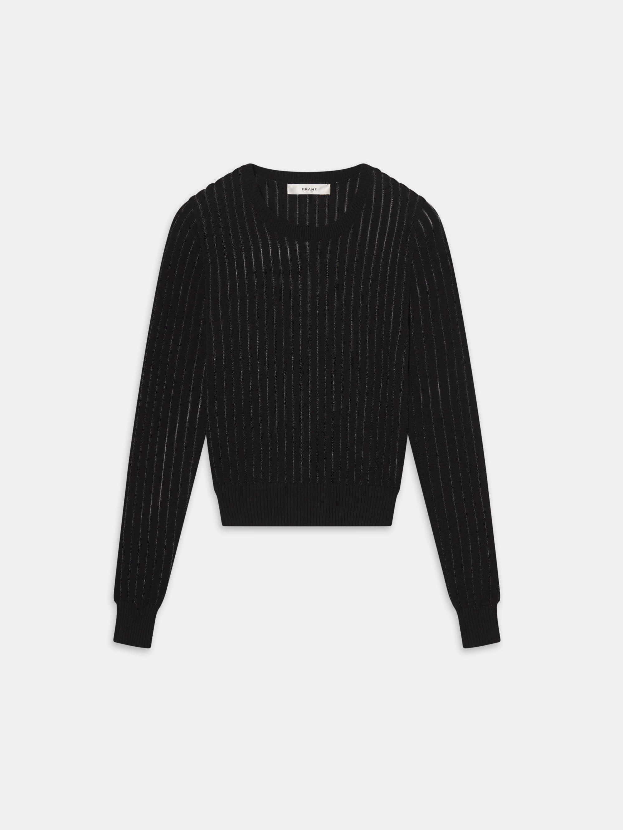 Casual Knit Style The Sheer Stripe Sweater -- Black