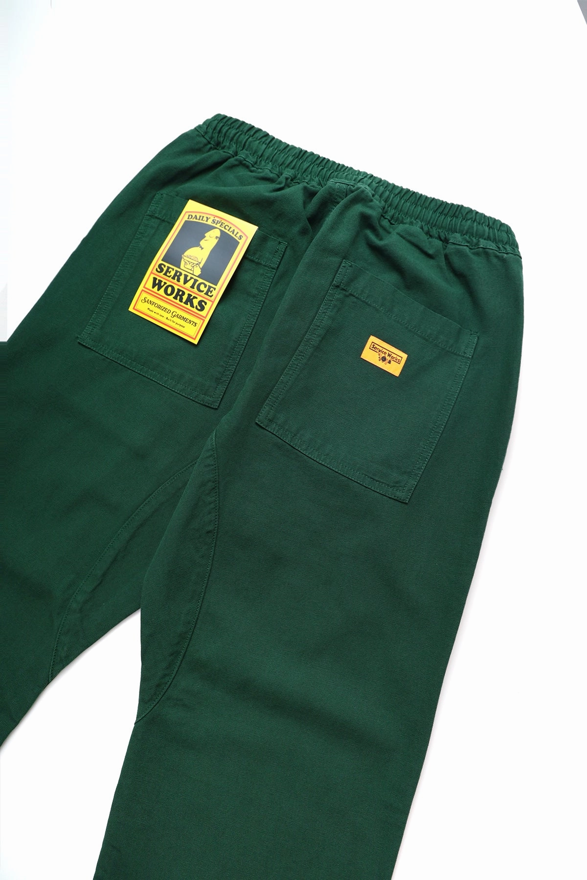 Service Works - Classic Chef Pants - Forest Durable Stitching Stretchable Comfort